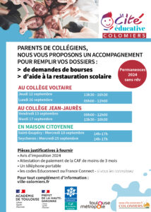 Accompagnement pour remplir les dossiers de demandes de bourses et d'aide à la restauration